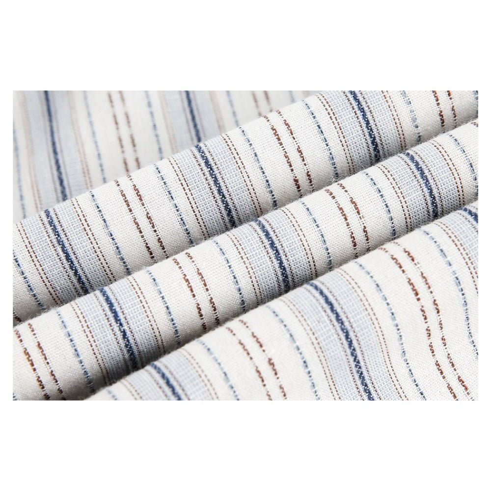 Cute Patterned Text Embroidered Striped Shirt - Thrashink