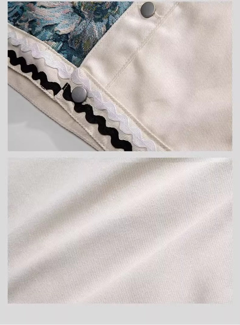 Flower Patchwork Cargo Jacket - Thrashink