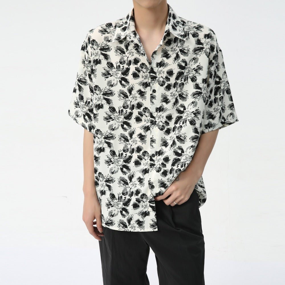 Full - Print Floral Shirt - Thrashink