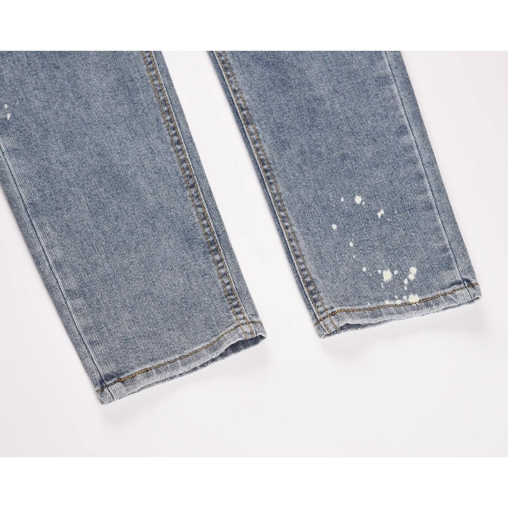 Hand - Painted Splatter Ripped Jeans - Thrashink