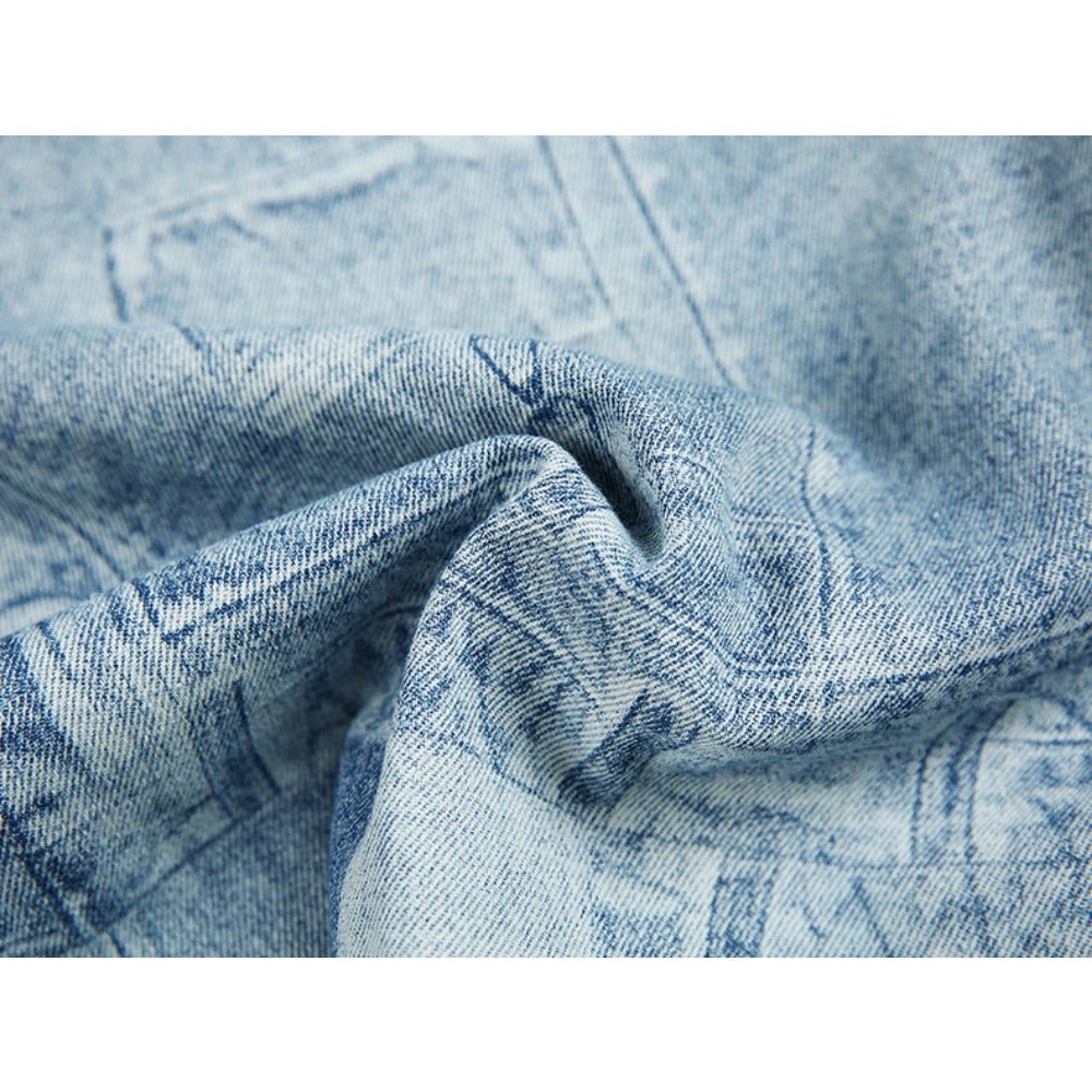 Patchwork Denim Short Sleeve Shirt - Thrashink