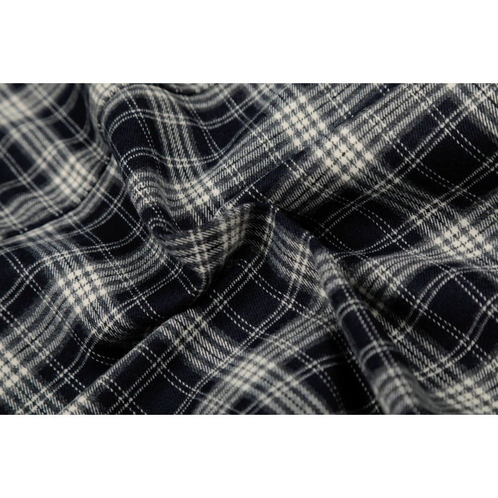 Retro Plaid Patchwork Fake Two - piece Jacket - Thrashink