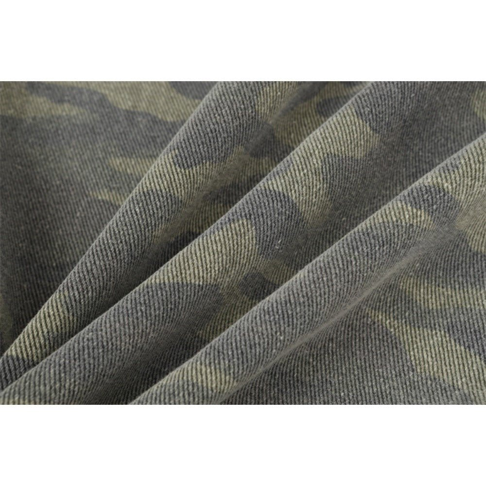 Shredded Camo Patchwork Destroyed Jeans - Thrashink