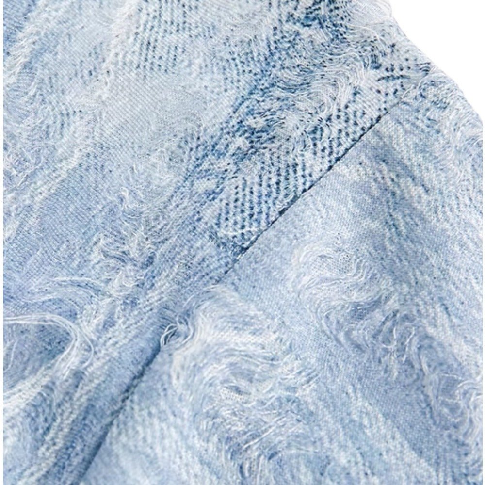 Washed Tie - dye Denim Shirt - Thrashink