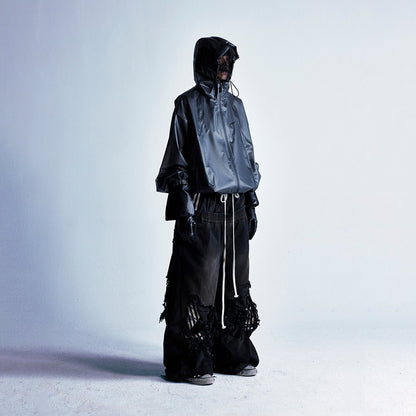 '033' Hidden One Windproof Leather Jacket - Thrashink