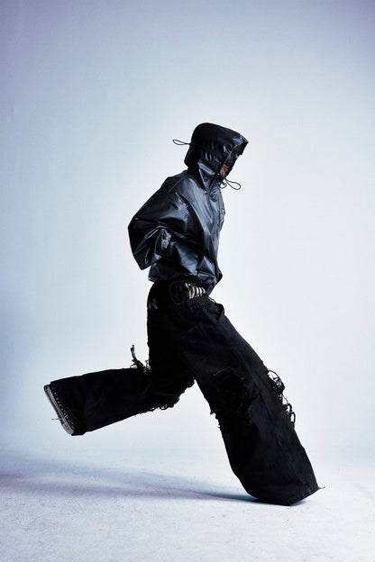 '033' Hidden One Windproof Leather Jacket - Thrashink