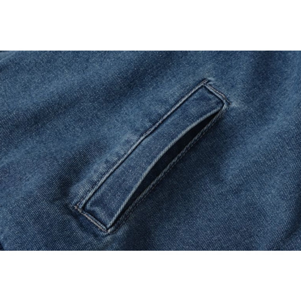 Unisex Washed Denim Track Jacket