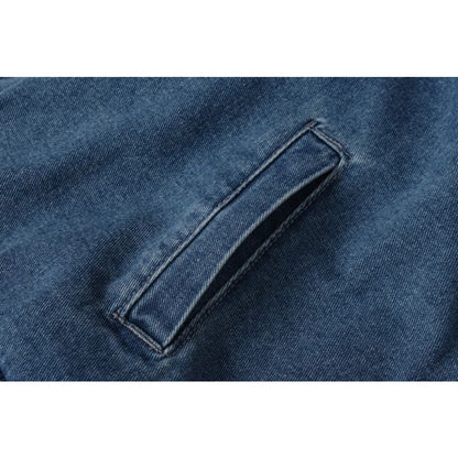 Unisex Washed Denim Track Jacket