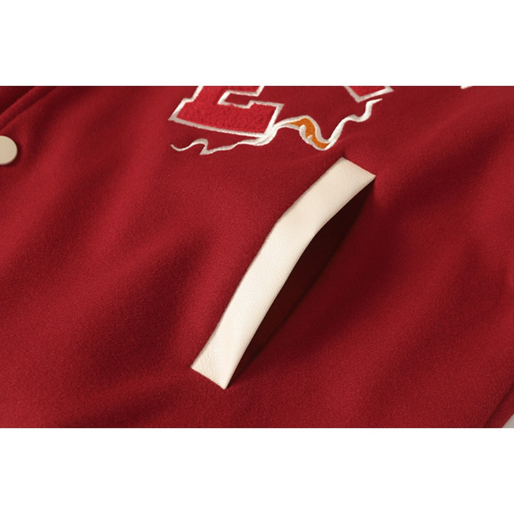 Vintage Horse Embroidered Patch Varsity Jacket