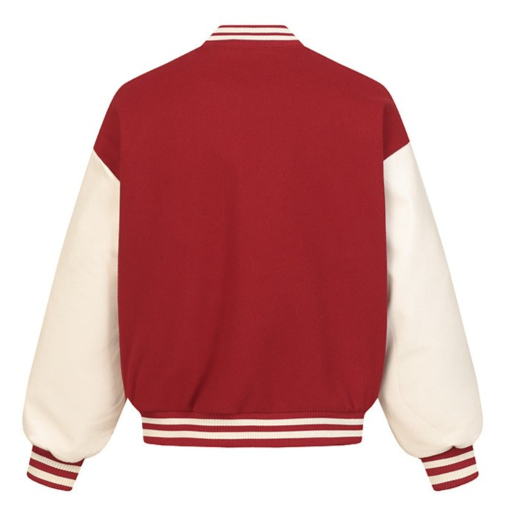 Vintage Horse Embroidered Patch Varsity Jacket