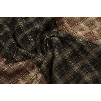 Deconstructed Patchwork Plaid Raw-Edge Shirt