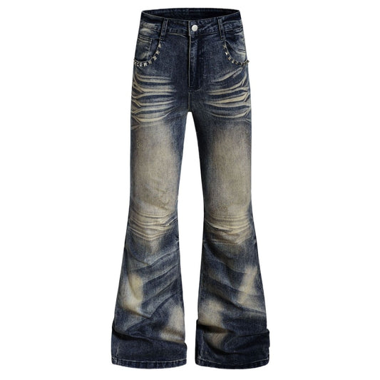 Retro Hand-Finished Whisker Flare Jeans