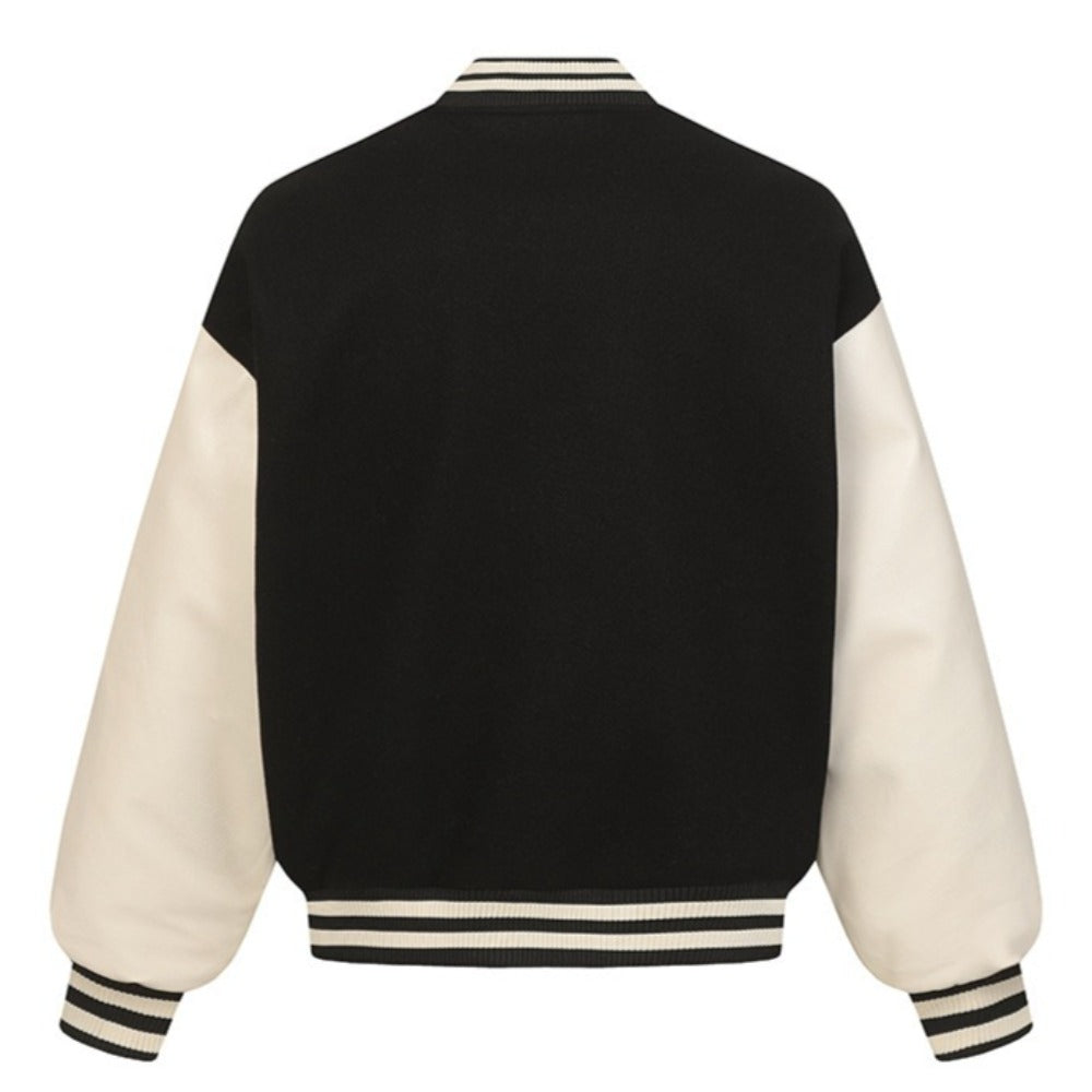 Vintage Horse Embroidered Patch Varsity Jacket