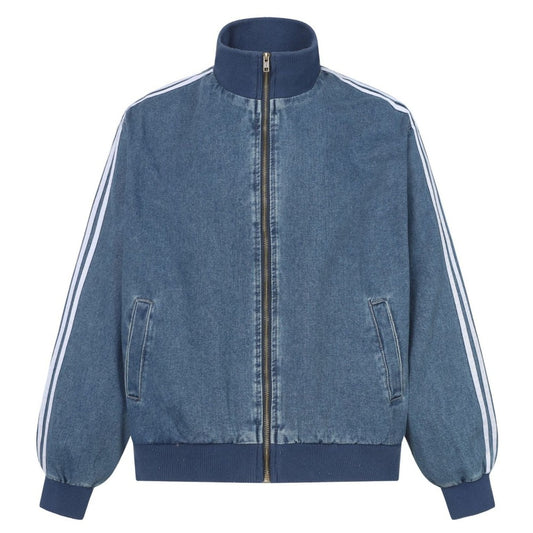 Unisex Washed Denim Track Jacket