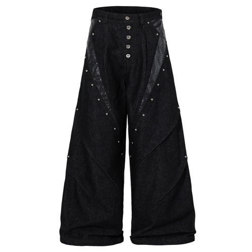 Shadow Rivet Wide-Leg Jeans