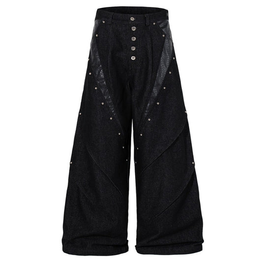 Shadow Rivet Wide-Leg Jeans