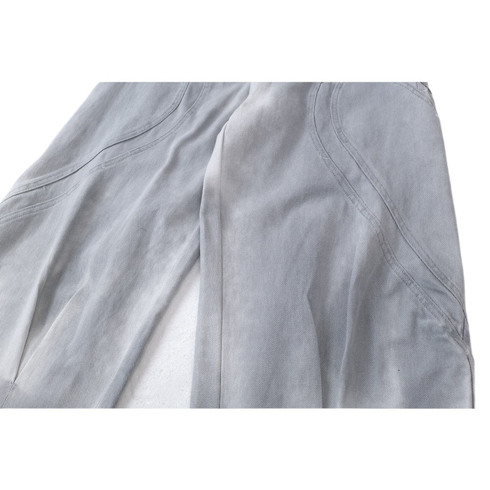 Retro Distressed Gray Oversized Balloon Jeans