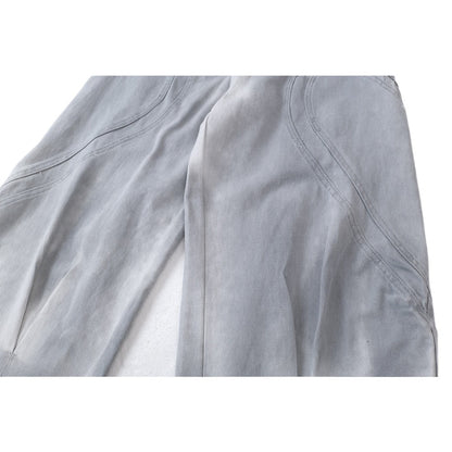 Retro Distressed Gray Oversized Balloon Jeans