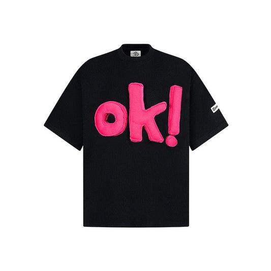 3D Letter "OK" Short Sleeve T-Shirt - Thrashink
