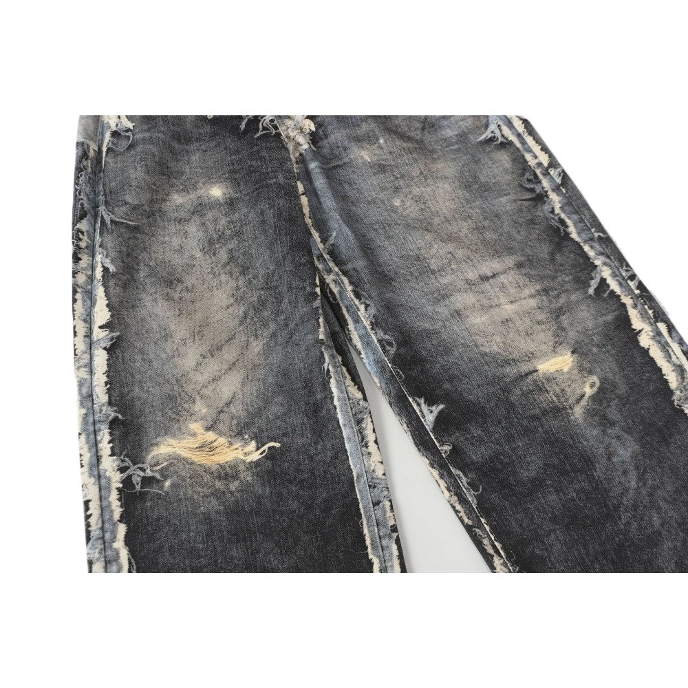 3D Printed Illusion Disruption Patchwork Jeans - Thrashink