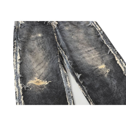 3D Printed Illusion Disruption Patchwork Jeans - Thrashink