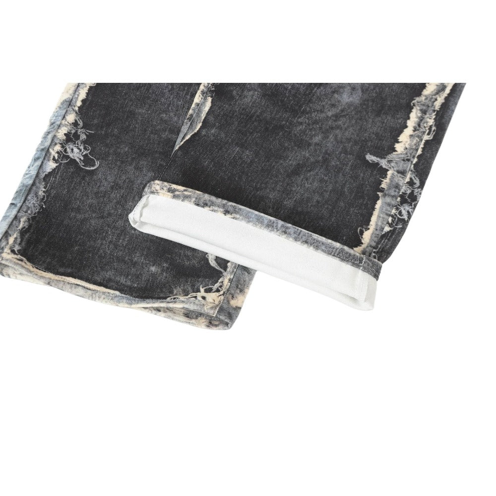 3D Printed Illusion Disruption Patchwork Jeans - Thrashink