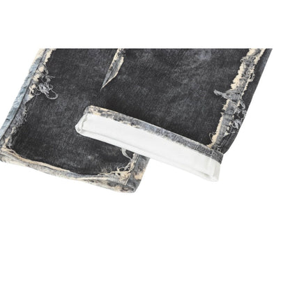 3D Printed Illusion Disruption Patchwork Jeans - Thrashink