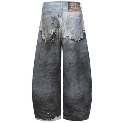 3D Printed Illusion Disruption Patchwork Jeans - Thrashink