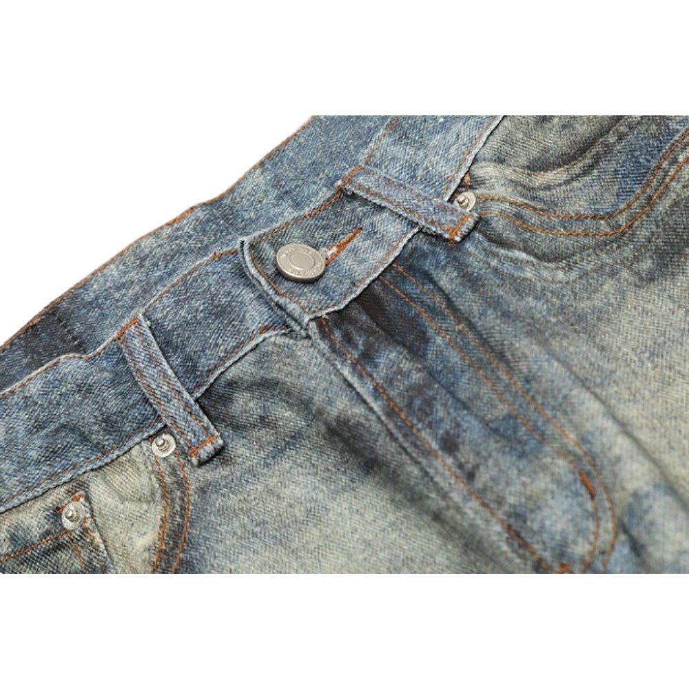 3D - printed Wasteland - style Distressed Jeans - Thrashink