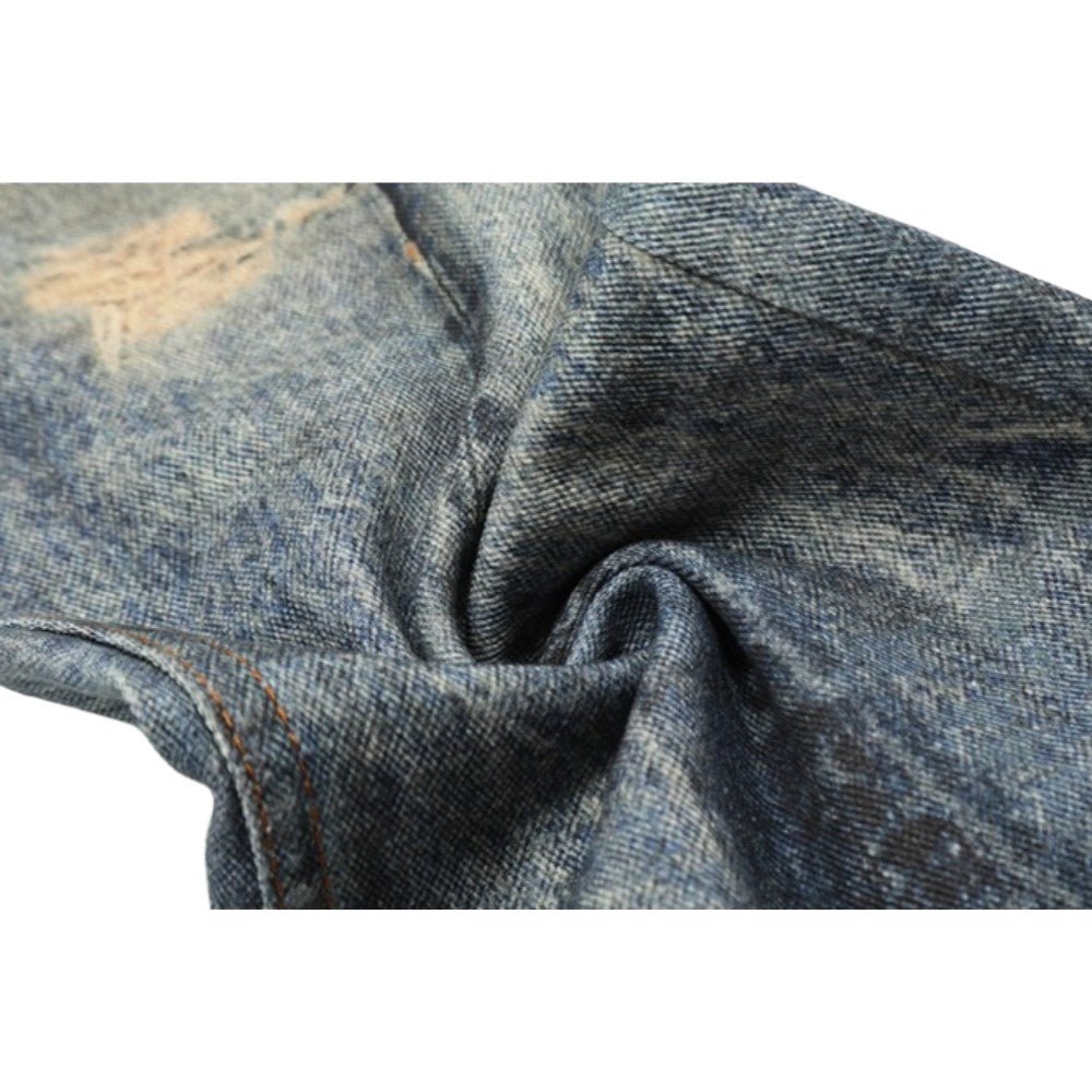 3D - printed Wasteland - style Distressed Jeans - Thrashink