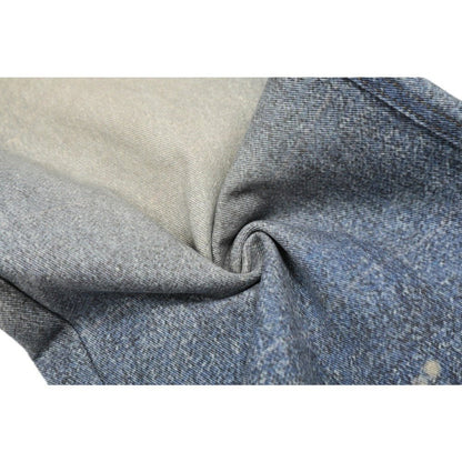 3D Rivet Belt Printed Distressed Washed Jeans - Thrashink