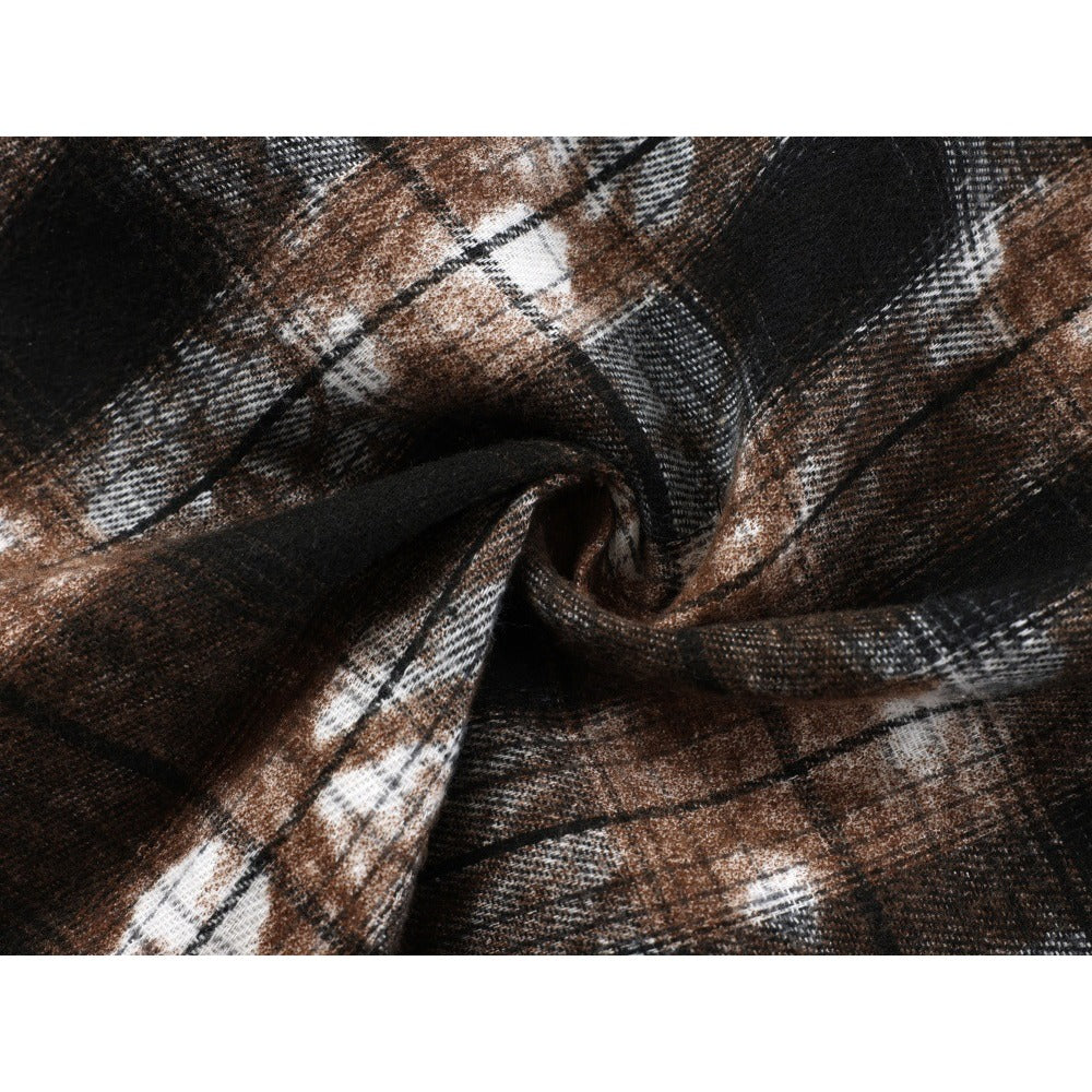 Tie-Dye Plaid Short-Sleeve Shirt