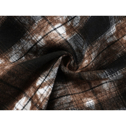 Tie-Dye Plaid Short-Sleeve Shirt