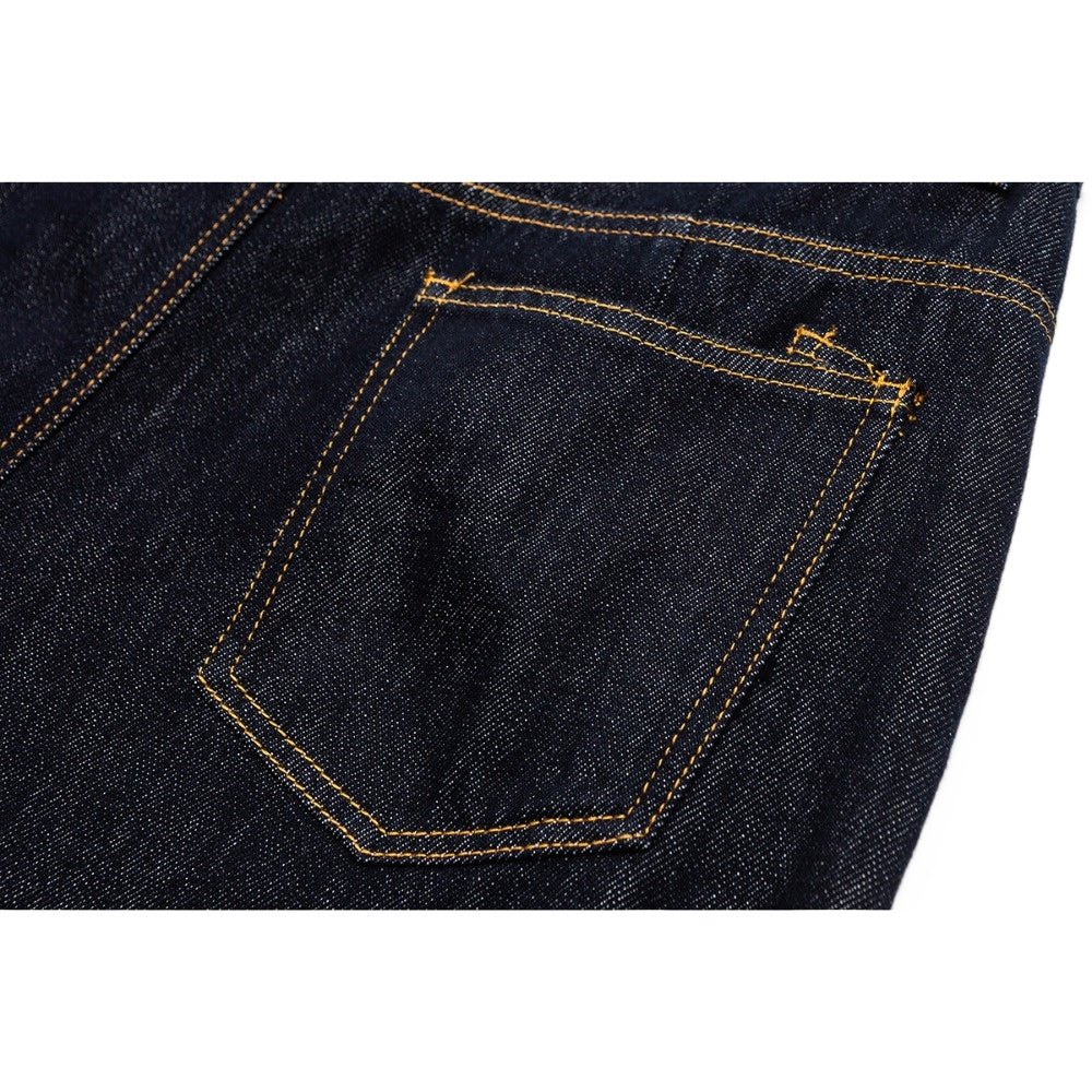 Side Button Raw Denim Balloon Jeans