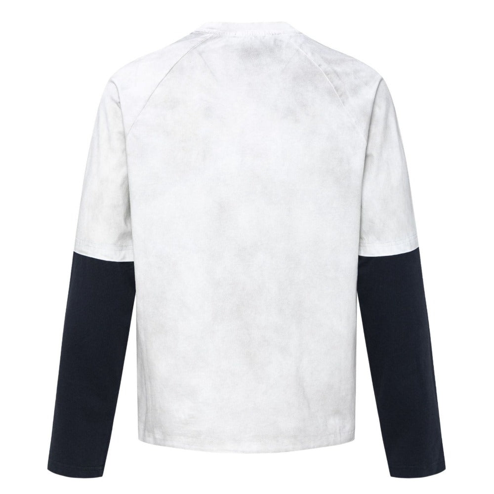 Retro Dice Print Contrast Sleeve T-Shirt