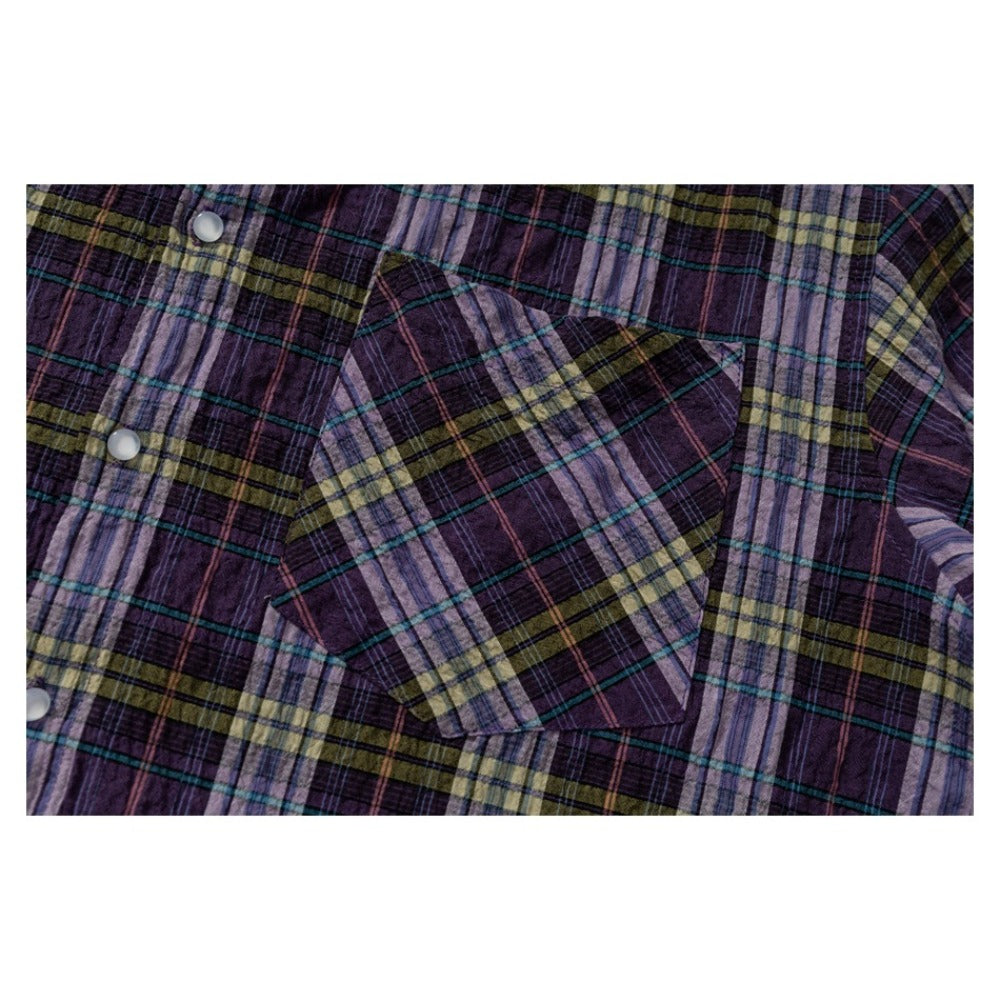 Purple Haze Plaid Tie-Back Shirt