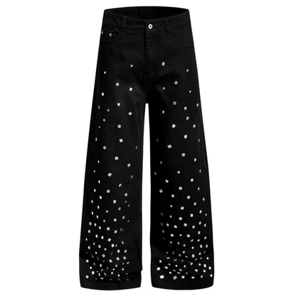 Sparkle Square Wide-Leg Jeans
