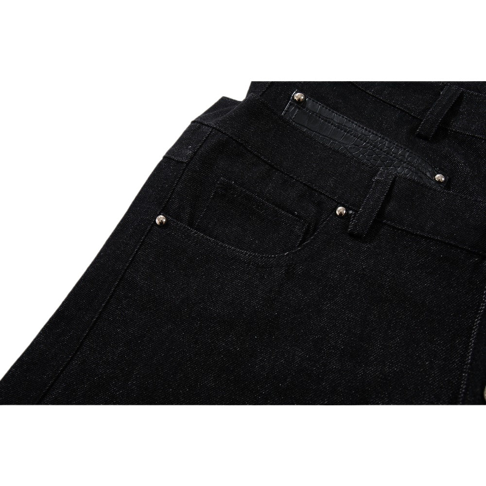 High Waist Multi-Button Baggy Jeans