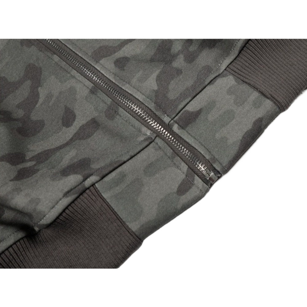 Camo Patchwork Zip-Up Hoodie
