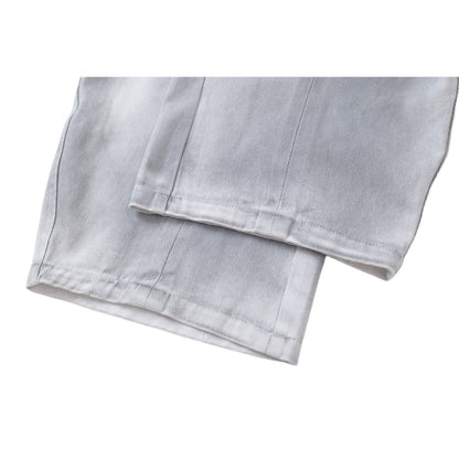 Retro Distressed Gray Oversized Balloon Jeans