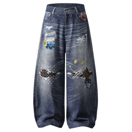 Hip-Hop Patchwork Street Jeans
