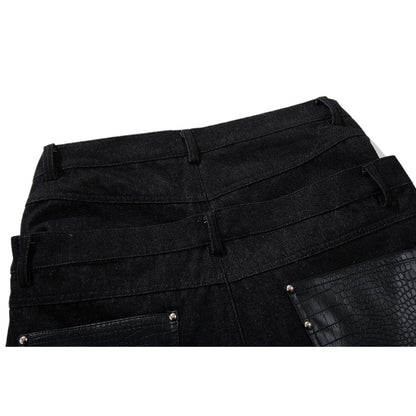 High Waist Multi-Button Baggy Jeans