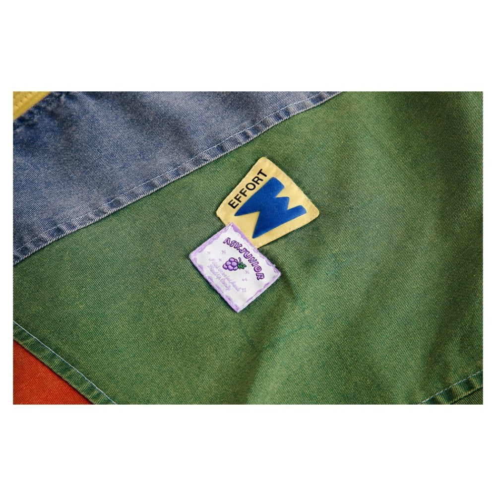 90s Retro Colorblock Patchwork Track Jacket