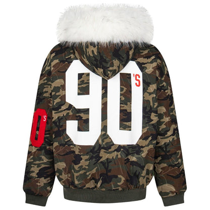 90 Camo Faux Fur Hooded Jacket - Thrashink