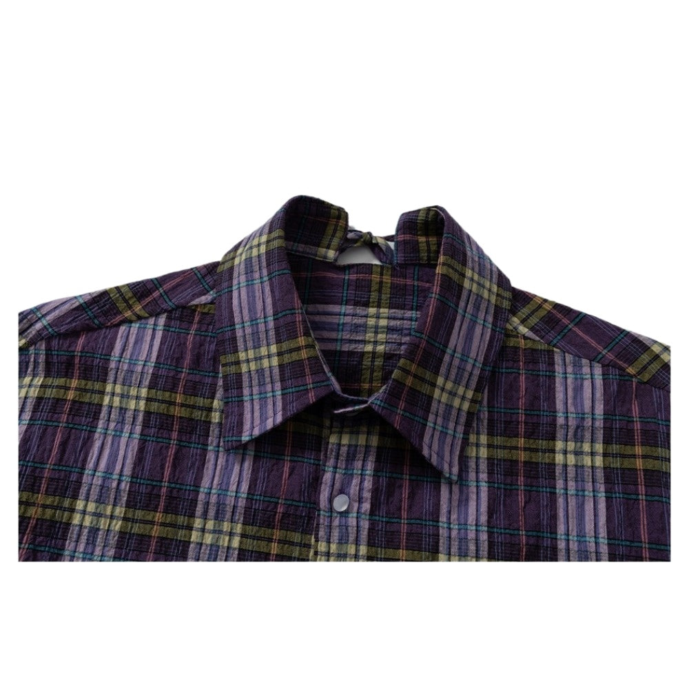 Purple Haze Plaid Tie-Back Shirt