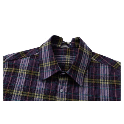 Purple Haze Plaid Tie-Back Shirt