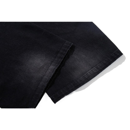 Distressed Snake Print Baggy Jeans