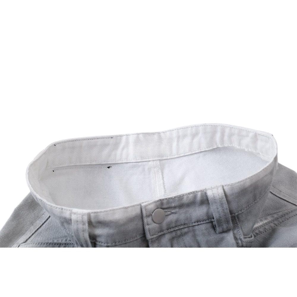 Retro Distressed Gray Oversized Balloon Jeans