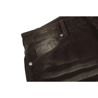 Retro Faded Washed Corduroy Wide Leg Pants