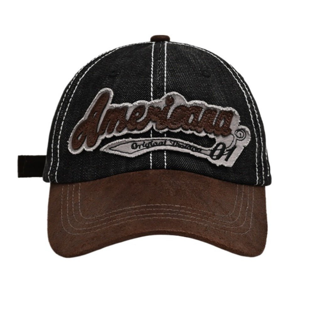 "American" Denim Suede Baseball Cap - Thrashink
